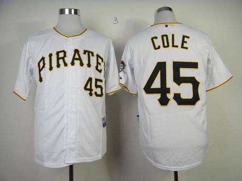Pittsburgh Pirates #45 Gerrit Cole White Cool Base Baseball Jersey Pittsburgh Pirates #45 Gerrit Cole White Cool Base Baseball Jersey