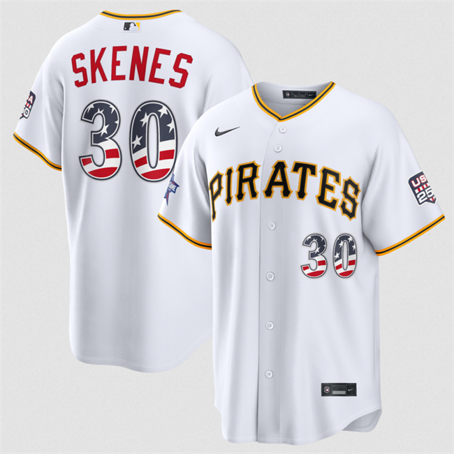 Men's Pittsburgh Pirates #30 Paul Skenes White 2026 All-Star Edition Stars & Stripes Stadium Pick-A-Player Stitched Baseball Jersey Men's Pittsburgh Pirates #30 Paul Skenes White 2026 All-Star Edition Stars & Stripes Stadium Pick-A-Player Stitched Baseball Jersey