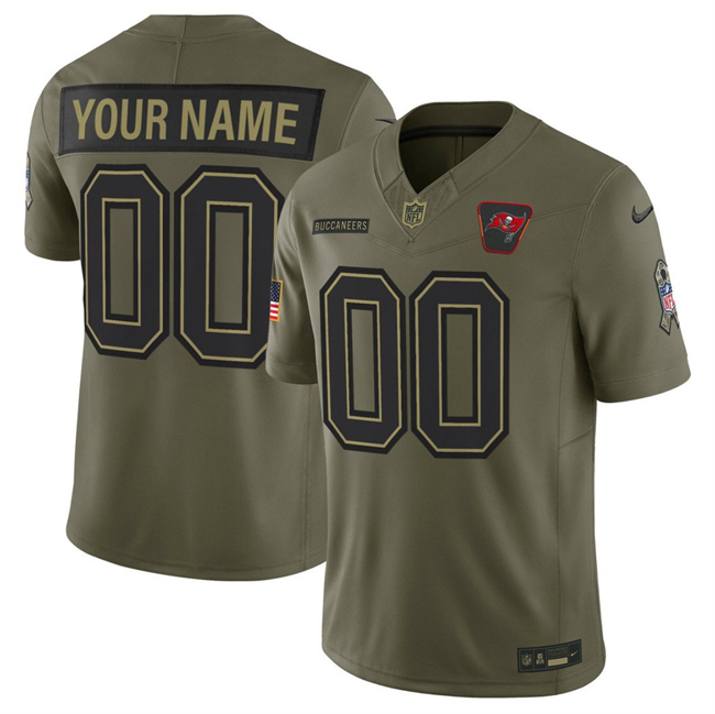 Youth Tampa Bay Buccaneers Active Player Custom Olive 2025 F.U.S.E. Salute to Service Limited Stitched Football Jersey Youth Tampa Bay Buccaneers Active Player Custom Olive 2025 F.U.S.E. Salute to Service Limited Stitched Football Jersey