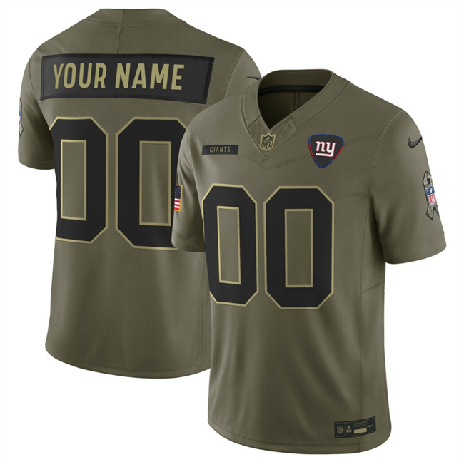 Youth New York Giants Active Player Custom Olive 2025 F.U.S.E. Salute to Service Limited Stitched Football Jersey Youth New York Giants Active Player Custom Olive 2025 F.U.S.E. Salute to Service Limited Stitched Football Jersey