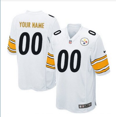 Youth Nike Pittsburgh Steelers Customized Elite White NFL Jersey
