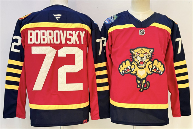 Men's Florida Panthers #72 Sergei Bobrovsky Red 2026-2026 Winter Classic Stitched Hockey Jersey Men's Florida Panthers #72 Sergei Bobrovsky Red 2026-2026 Winter Classic Stitched Hockey Jersey