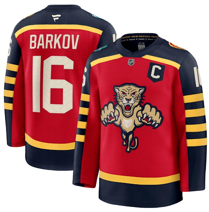 Men's Florida Panthers #16 Aleksander Barkov Red 2026 With C Patch Winter Classic Stitched Hockey Jersey Men's Florida Panthers #16 Aleksander Barkov Red 2026 With C Patch Winter Classic Stitched Hockey Jersey