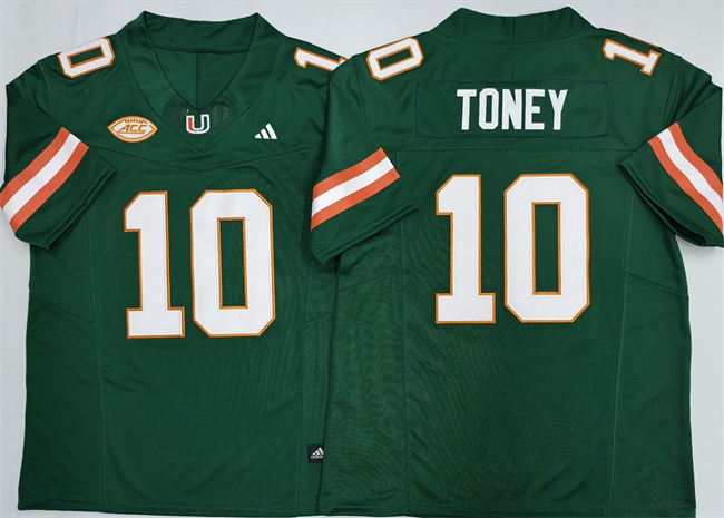 Men's Miami Hurricanes #10 Malachi Toney Green F.U.S.E. 2026 Stitched Football Jersey Men's Miami Hurricanes #10 Malachi Toney Green F.U.S.E. 2026 Stitched Football Jersey