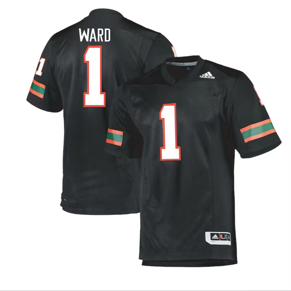 Men's Miami Hurricanes #1 Cam Ward Black Stitched Jerseys Men's Miami Hurricanes #1 Cam Ward Black Stitched Jerseys