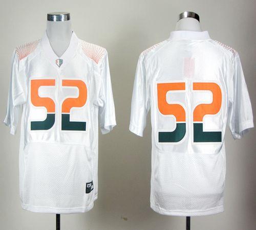 Hurricanes #52 R.Lewis White Pro Combat Stitched NCAA Jerseys Hurricanes #52 R.Lewis White Pro Combat Stitched NCAA Jerseys