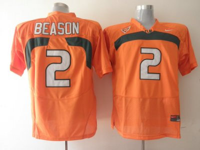 Hurricanes #2 Jon Beason Orange Embroidered NCAA Jerseys Hurricanes #2 Jon Beason Orange Embroidered NCAA Jerseys