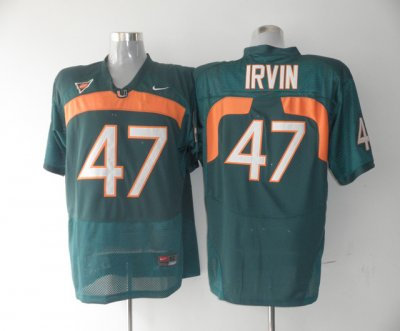 Hurricanes #47 Michael Irvin Green Embroidered NCAA Jerseys Hurricanes #47 Michael Irvin Green Embroidered NCAA Jerseys