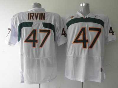Hurricanes #47 Michael Irvin White Embroidered NCAA Jerseys Hurricanes #47 Michael Irvin White Embroidered NCAA Jerseys