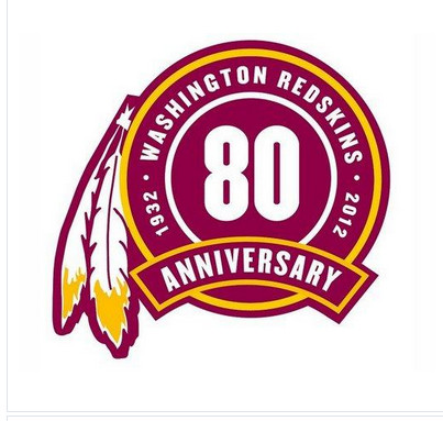 Stitched Washington Redskins 80th Seasons Jersey Patch