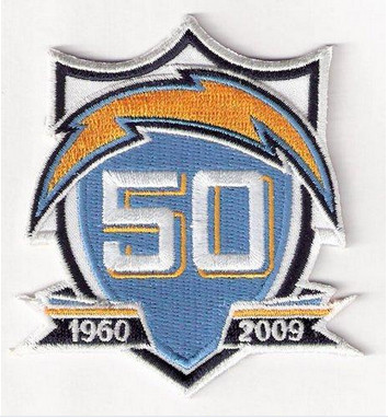 Stitched San Diego Chargers 50th Anniversary Jersey Patch