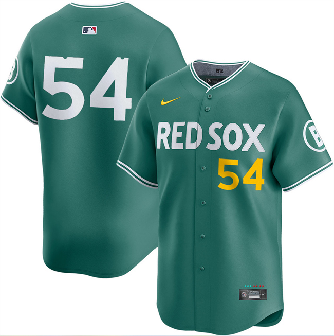 Men's Boston Red Sox #54 Lucas Giolito Green 2025 City Connect Limited Stitched Baseball Jersey Men's Boston Red Sox #54 Lucas Giolito Green 2025 City Connect Limited Stitched Baseball Jersey