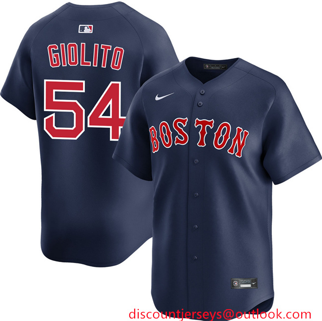 Men's Boston Red Sox #54 Lucas Giolito Navy Alternate Limited Stitched Baseball Jersey Men's Boston Red Sox #54 Lucas Giolito Navy Alternate Limited Stitched Baseball Jersey