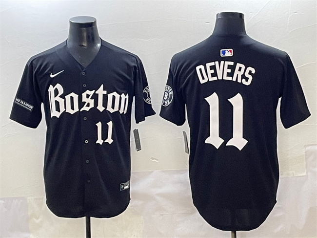 Men's Boston Red Sox #11 Rafael Devers Black Gothic Vapor Limited Stitched Baseball Jersey Men's Boston Red Sox #11 Rafael Devers Black Gothic Vapor Limited Stitched Baseball Jersey