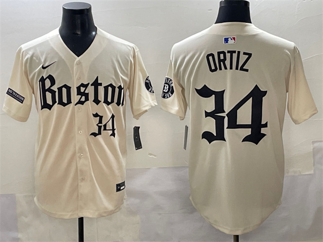 Men's Boston Red Sox #34 David Ortiz Cream Gothic Vapor Limited Stitched Baseball Jersey Men's Boston Red Sox #34 David Ortiz Cream Gothic Vapor Limited Stitched Baseball Jersey