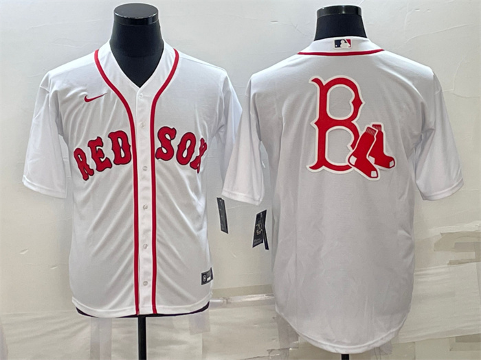 Men's Boston Red Sox White Team Big Logo Cool Base Stitched Jersey Men's Boston Red Sox White Team Big Logo Cool Base Stitched Jersey