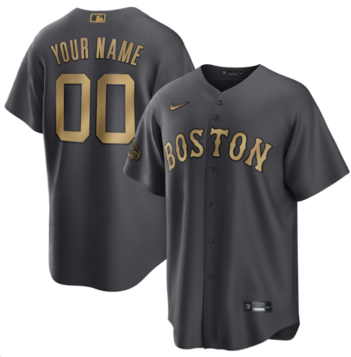 Men's Boston Red Sox Active Player Custom 2022 All-Star Charcoal Cool Base Stitched Jersey Men's Boston Red Sox Active Player Custom 2022 All-Star Charcoal Cool Base Stitched Jersey