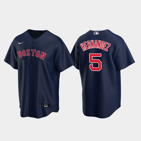 Men's Boston Red Sox #5 Kiké Hernández Navy Cool Base Stitched Baseball Jersey Men's Boston Red Sox #5 Kiké Hernández Navy Cool Base Stitched Baseball Jersey