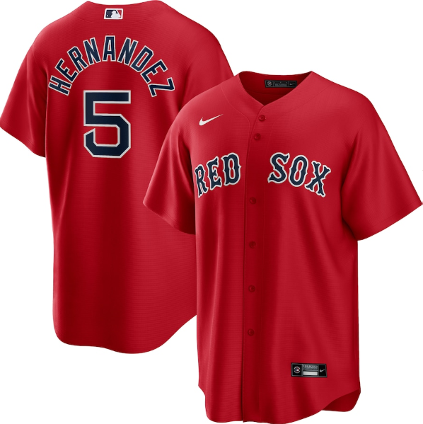Men's Boston Red Sox #5 Kike Hernandez Red Cool Base Stitched Baseball Jersey Men's Boston Red Sox #5 Kike Hernandez Red Cool Base Stitched Baseball Jersey