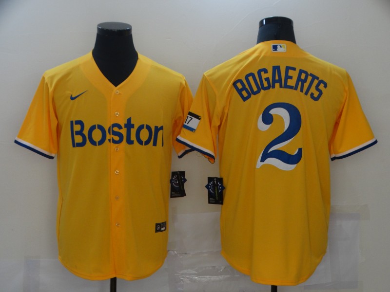 Red Sox 2 Xander Bogaerts Gold Nike 2021 City Connect Replica Player Cool Base Jersey Red Sox 2 Xander Bogaerts Gold Nike 2021 City Connect Replica Player Cool Base Jersey
