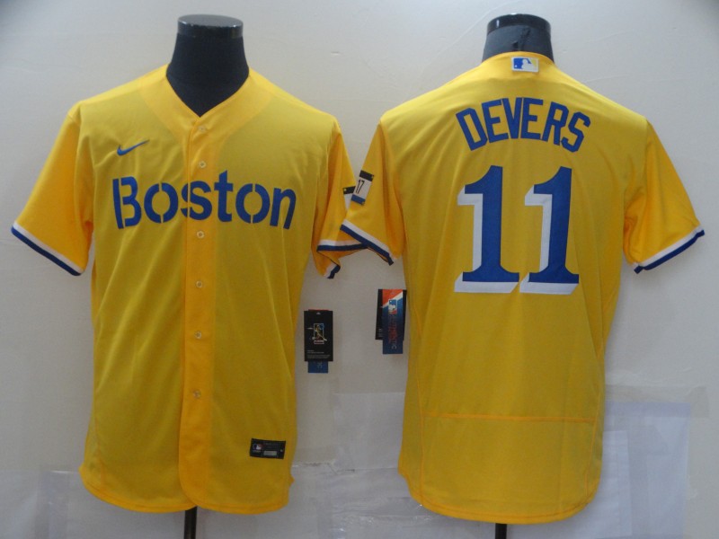 Red Sox 11 Rafael Devers Gold Nike 2021 City Connect Replica Player Flexbase Jerseys Red Sox 11 Rafael Devers Gold Nike 2021 City Connect Replica Player Flexbase Jerseys