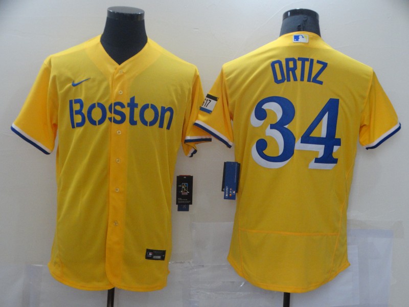 Red Sox 34 Gold Nike 2021 City Connect Replica Player Flexbase Jerseys Red Sox 34 Gold Nike 2021 City Connect Replica Player Flexbase Jerseys