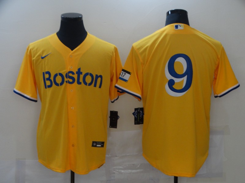 Red Sox 9 Gold Nike 2021 City Connect Replica Player Cool Base Jersey Red Sox 9 Gold Nike 2021 City Connect Replica Player Cool Base Jersey