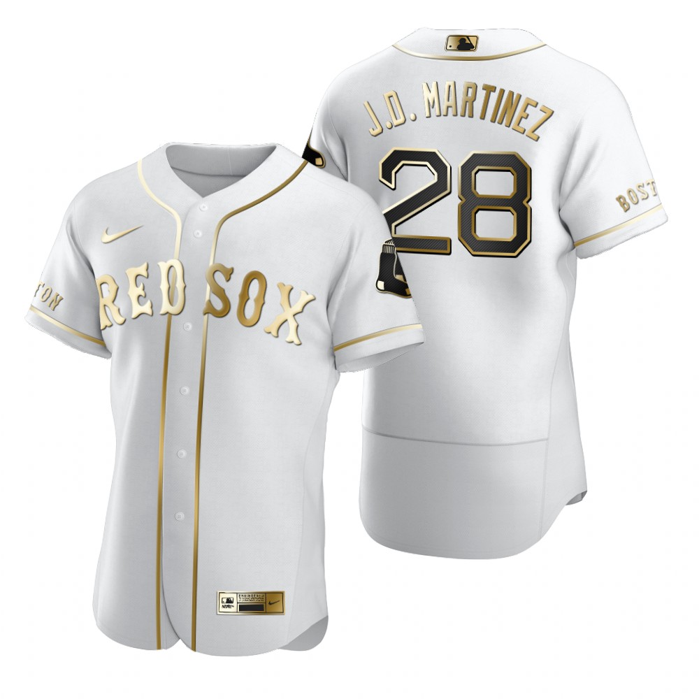 Boston Red Sox #28 J.D. Martinez White Nike Men's Authentic Golden Edition MLB Jersey Boston Red Sox #28 J.D. Martinez White Nike Men's Authentic Golden Edition MLB Jersey