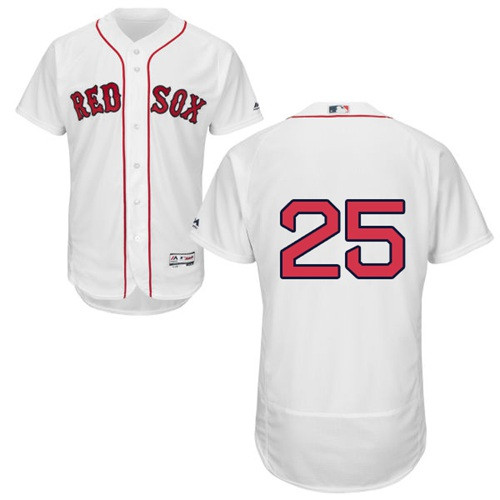 Red Sox #25 Steve Pearce White Flexbase Authentic Collection Stitched MLB Jersey Red Sox #25 Steve Pearce White Flexbase Authentic Collection Stitched MLB Jersey