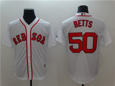 Red Sox #50 Mookie Betts White Cool Base Jersey Red Sox #50 Mookie Betts White Cool Base Jersey