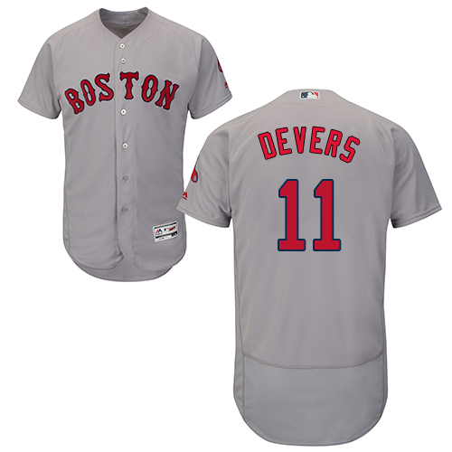 Red Sox #11 Rafael Devers Grey Flexbase Authentic Collection Stitched Baseball Jersey Red Sox #11 Rafael Devers Grey Flexbase Authentic Collection Stitched Baseball Jersey