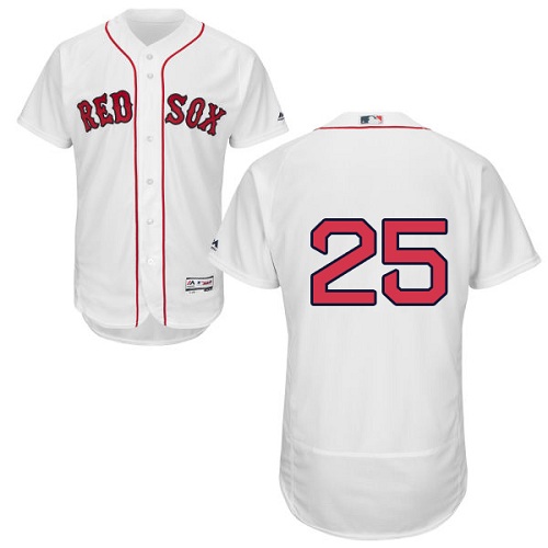 Red Sox #25 Jackie Bradley Jr White Flexbase Authentic Collection Stitched MLB Jersey Red Sox #25 Jackie Bradley Jr White Flexbase Authentic Collection Stitched MLB Jersey