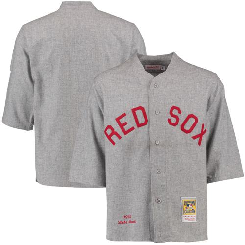 Mitchell And Ness 1914 Red Sox #3 Babe Ruth Grey Throwback Stitched MLB Jersey Mitchell And Ness 1914 Red Sox #3 Babe Ruth Grey Throwback Stitched MLB Jersey