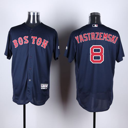 Red Sox #8 Carl Yastrzemski Navy Blue Flexbase Authentic Collection Stitched MLB Jersey Red Sox #8 Carl Yastrzemski Navy Blue Flexbase Authentic Collection Stitched MLB Jersey