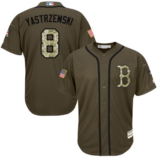 Red Sox #8 Carl Yastrzemski Green Salute to Service Stitched MLB Red Sox #8 Carl Yastrzemski Green Salute to Service Stitched MLB