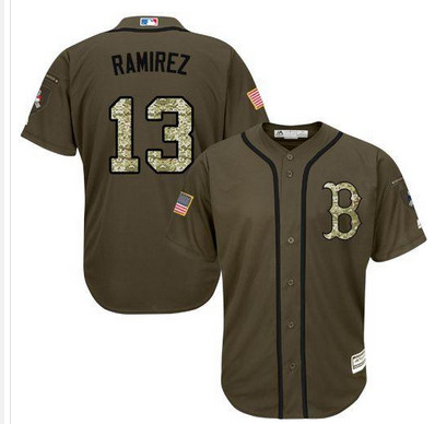 Red Sox #13 Hanley Ramirez Green Salute to Service Stitched MLB Jersey Red Sox #13 Hanley Ramirez Green Salute to Service Stitched MLB Jersey
