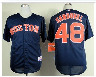Boston Red Sox #48 Pablo Sandoval Dark Blue Cool Base Baseball Jersey Boston Red Sox #48 Pablo Sandoval Dark Blue Cool Base Baseball Jersey