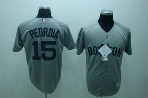 Boston Red Sox 15 Dustin Pedroia grey Jersey Boston Red Sox 15 Dustin Pedroia grey Jersey