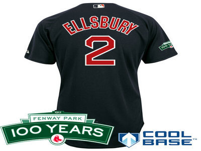 Boston Red Sox 2 Jacoby Ellsbury DK BLUE Cool Base Jersey wFenway Park 100th Anniversary Patch Boston Red Sox 2 Jacoby Ellsbury DK BLUE Cool Base Jersey wFenway Park 100th Anniversary Patch
