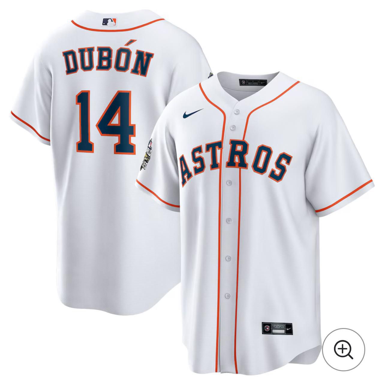 Men's Houston Astros #14 Mauricio Dubón Nike White Home Jersey Men's Houston Astros #14 Mauricio Dubón Nike White Home Jersey