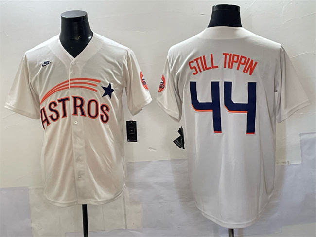 Men's Houston Astros #44 Still Tippin Cream Throwback Cooperstown Collection Limited Stitched Baseball Jersey Men's Houston Astros #44 Still Tippin Cream Throwback Cooperstown Collection Limited Stitched Baseball Jersey