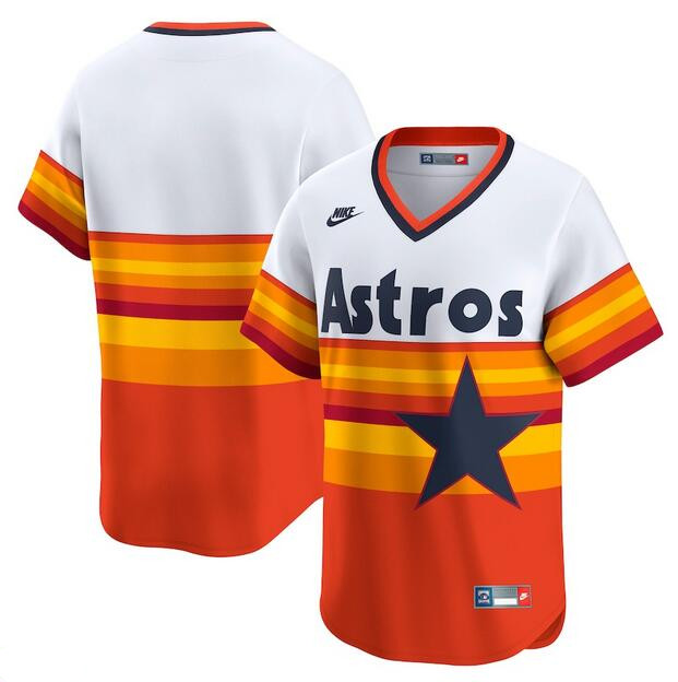 Men's Houston Astros White Throwback Cooperstown Collection Limited Stitched Baseball Jersey Men's Houston Astros White Throwback Cooperstown Collection Limited Stitched Baseball Jersey