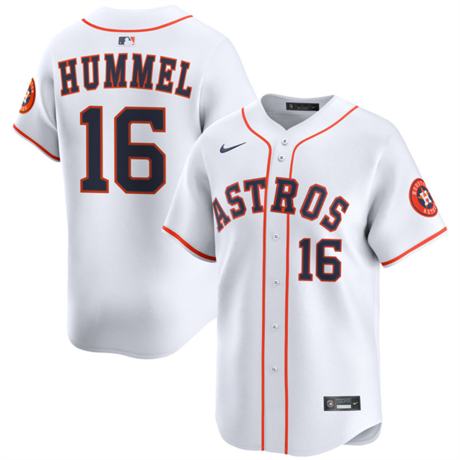 Men's Houston Astros #16 Cooper Hummel White 2025 Home Limited Stitched Baseball Jersey Men's Houston Astros #16 Cooper Hummel White 2025 Home Limited Stitched Baseball Jersey
