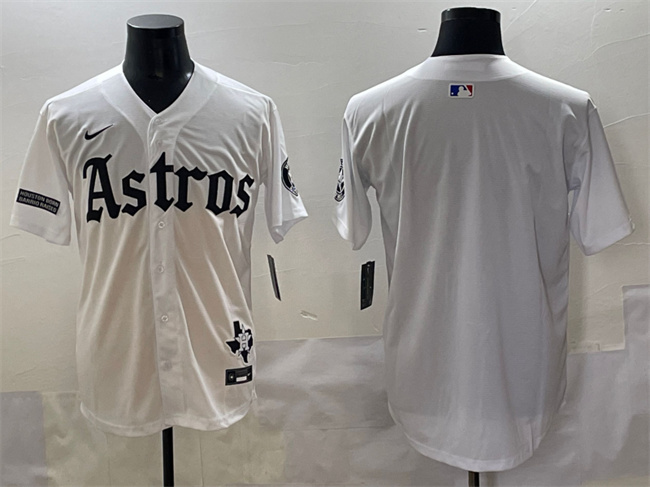 Men's Houston Astros Blank White Gothic 'Houston Born Barrio Raised' Limited Stitched Baseball Jersey Men's Houston Astros Blank White Gothic 'Houston Born Barrio Raised' Limited Stitched Baseball Jersey