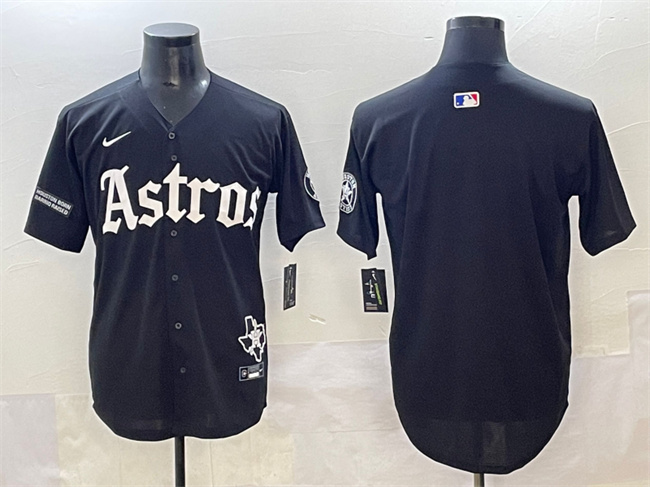 Men's Houston Astros Blank Black Gothic 'Houston Born Barrio Raised' Limited Stitched Baseball Jersey Men's Houston Astros Blank Black Gothic 'Houston Born Barrio Raised' Limited Stitched Baseball Jersey