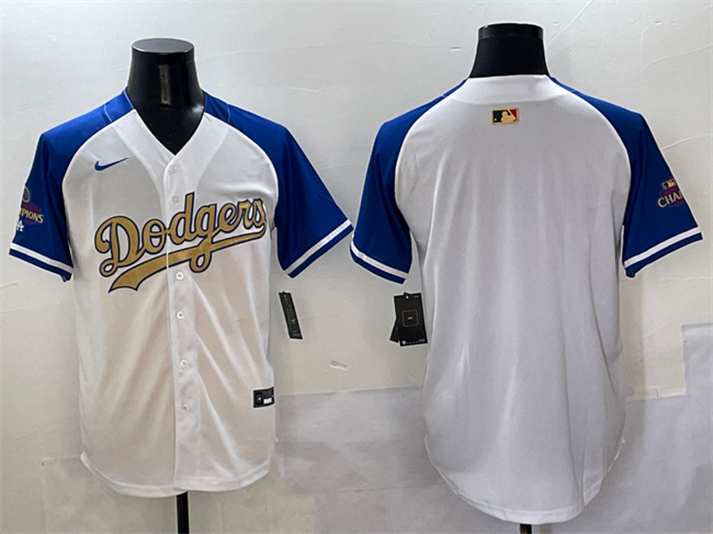 Men's Los Angeles Dodgers Blank White Royal Gold 2024 World Series Champions Vapor Limited Stitched Baseball Jersey Men's Los Angeles Dodgers Blank White Royal Gold 2024 World Series Champions Vapor Limited Stitched Baseball Jersey