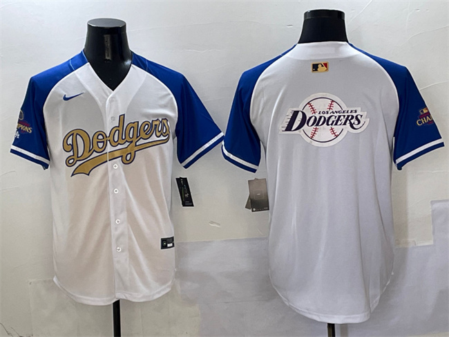 Men's Los Angeles Dodgers Team Big Logo White Royal Gold 2024 World Series Champions Vapor Limited Stitched Baseball Jersey 1 Men's Los Angeles Dodgers Team Big Logo White Royal Gold 2024 World Series Champions Vapor Limited Stitched Baseball Jersey 1