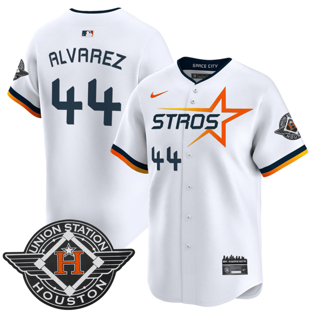 Men's Houston Astros #44 Yordan Alvarez White 2025 City Connect Limited Stitched Baseball Jersey Men's Houston Astros #44 Yordan Alvarez White 2025 City Connect Limited Stitched Baseball Jersey