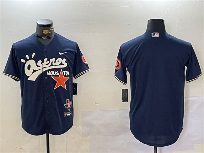 Men's Houston Astros Blank Navy Cactus Jack Style Vapor Premier Limited Stitched Baseball Jersey Men's Houston Astros Blank Navy Cactus Jack Style Vapor Premier Limited Stitched Baseball Jersey