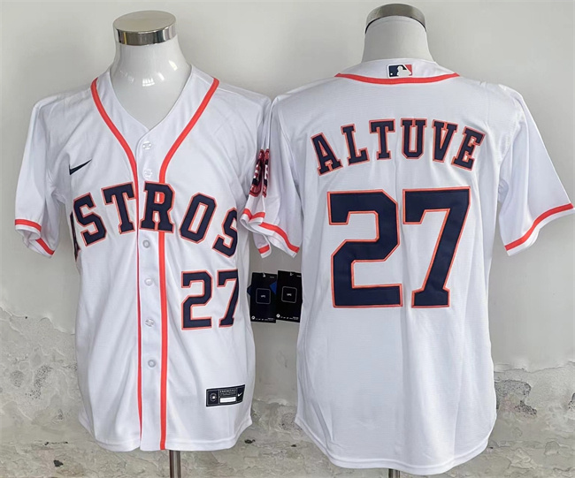 Men's Houston Astros #27 Jose Altuve White 2024 Home Stitched Baseball Jersey Men's Houston Astros #27 Jose Altuve White 2024 Home Stitched Baseball Jersey